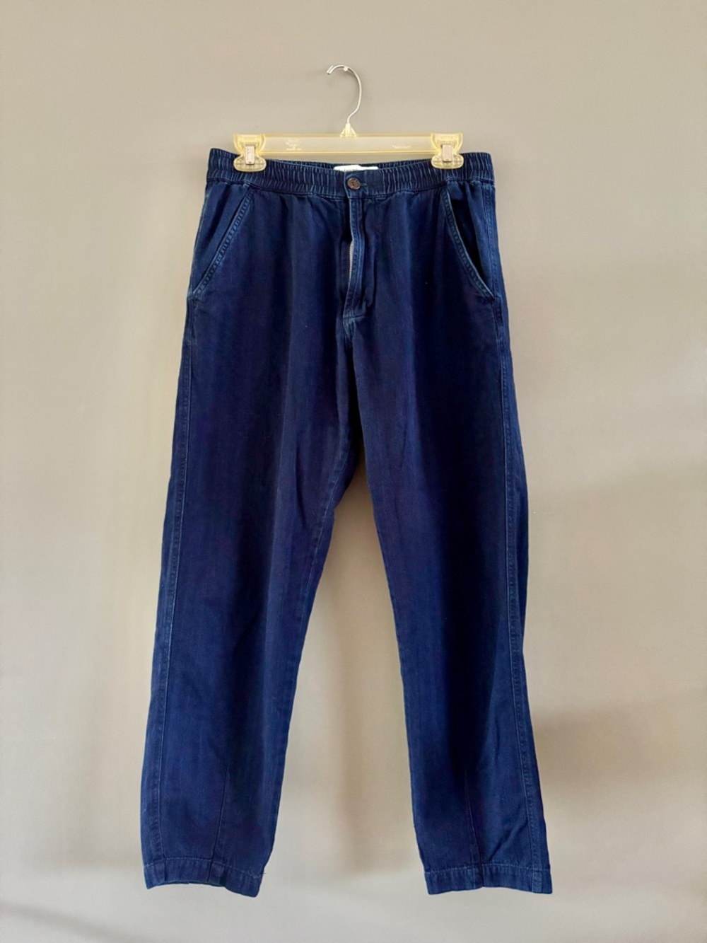 Universal Works Navy Cotton Drawstring Track Pants Workwear Men’s Size 30